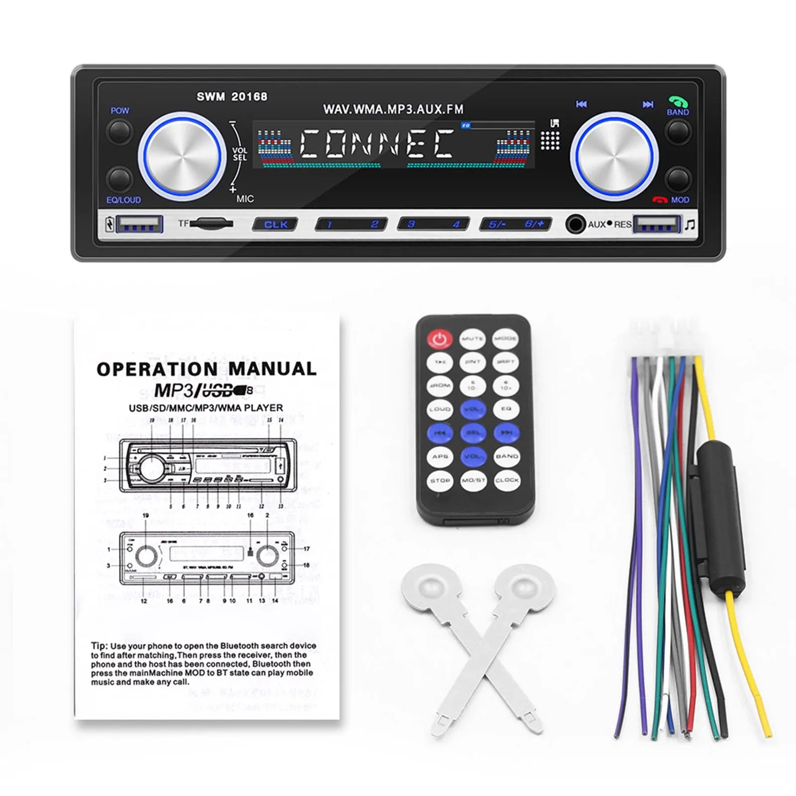 1 Din Car Radio MP3 Player Handsfree Dual Systems Mobile Phone