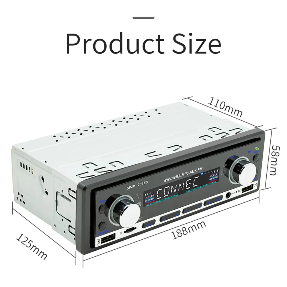 1 Din Car Radio MP3 Player Handsfree Dual Systems Mobile Phone