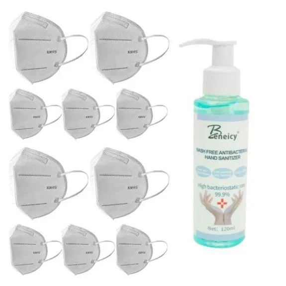 10-Pack: KN95 Protective Face Masks   Hand Sanitizer