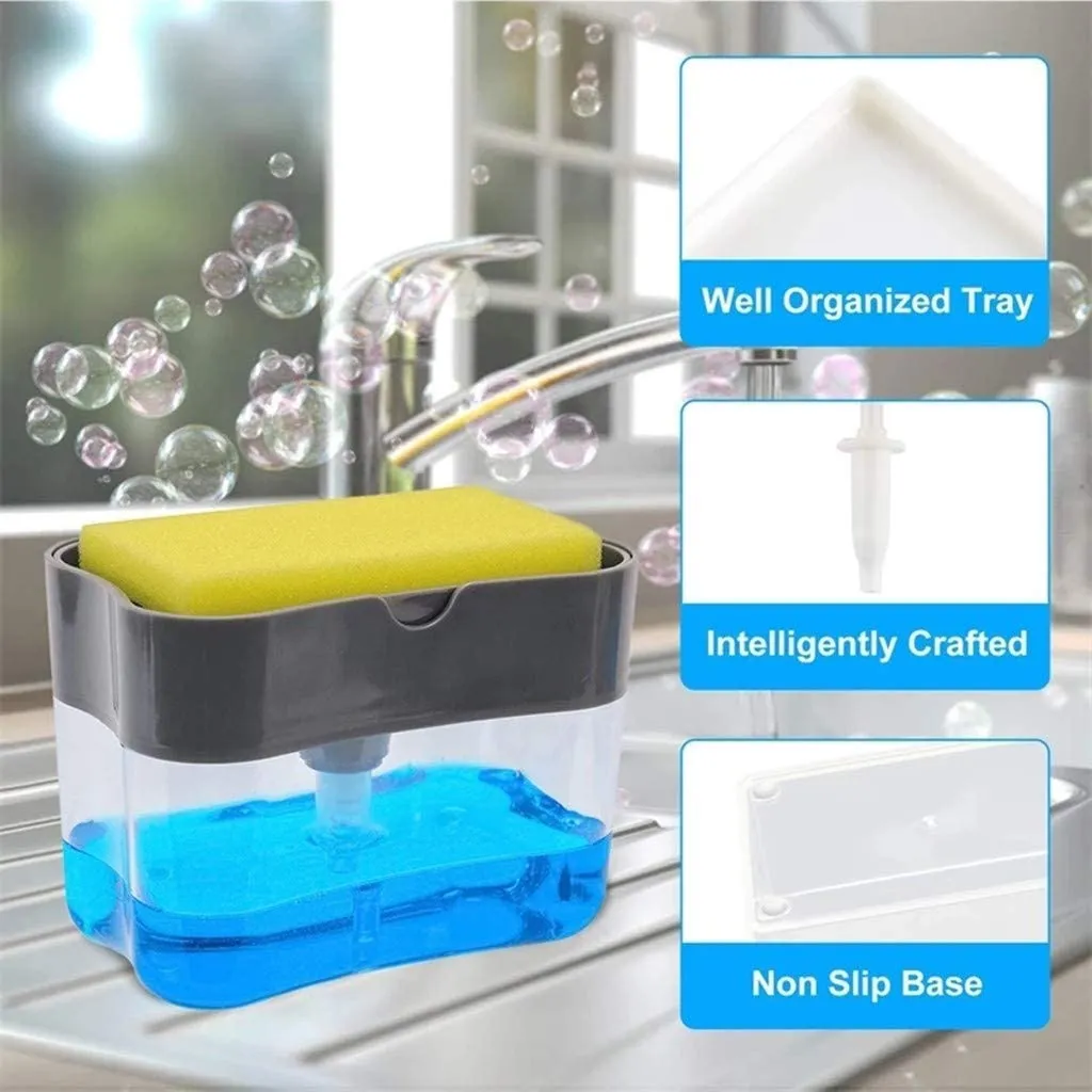 2-in-1 Soap and Detergent Dispenser With Sponge