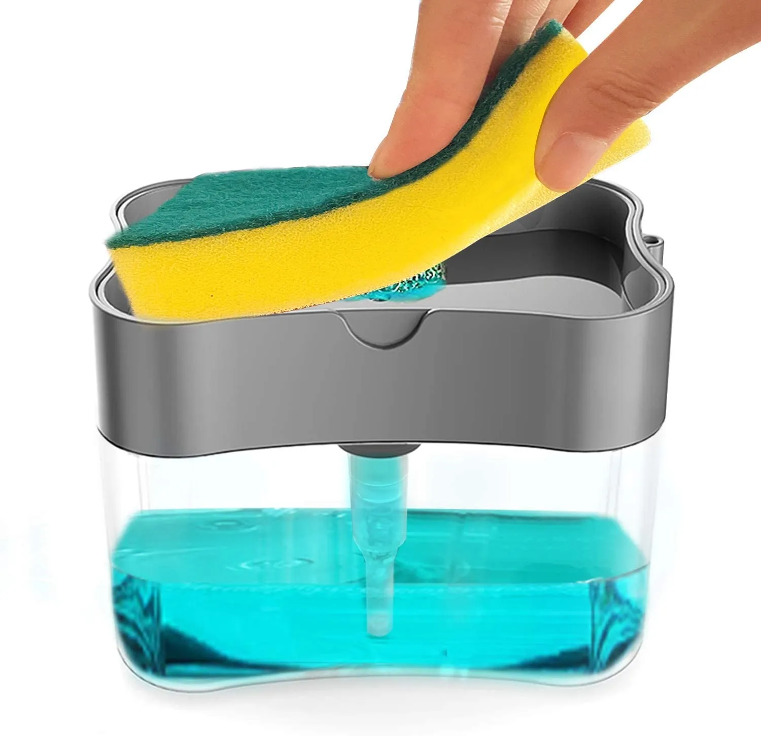 2-in-1 Soap and Detergent Dispenser With Sponge