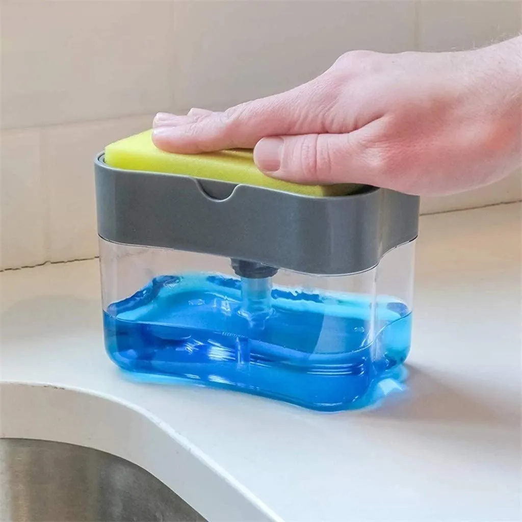 2-in-1 Soap and Detergent Dispenser With Sponge