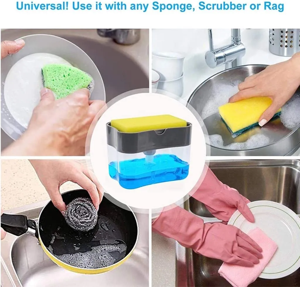 2-in-1 Soap and Detergent Dispenser With Sponge