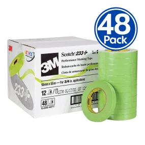 3M 233  Scotch Performance Automotive Masking Tape 18mm x 50m x 48 Rolls Box