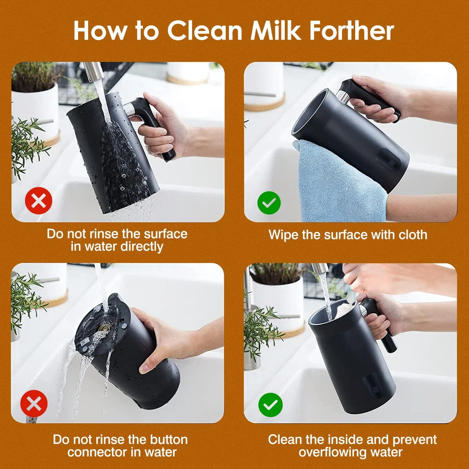 4-in-1 Multifunctional Milk Frother Steamer
