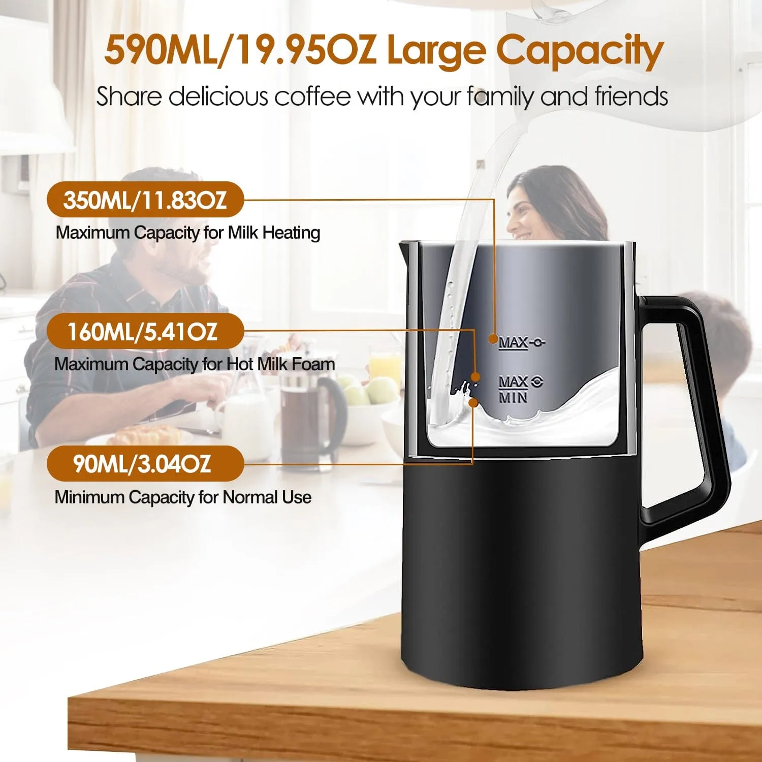 4-in-1 Multifunctional Milk Frother Steamer