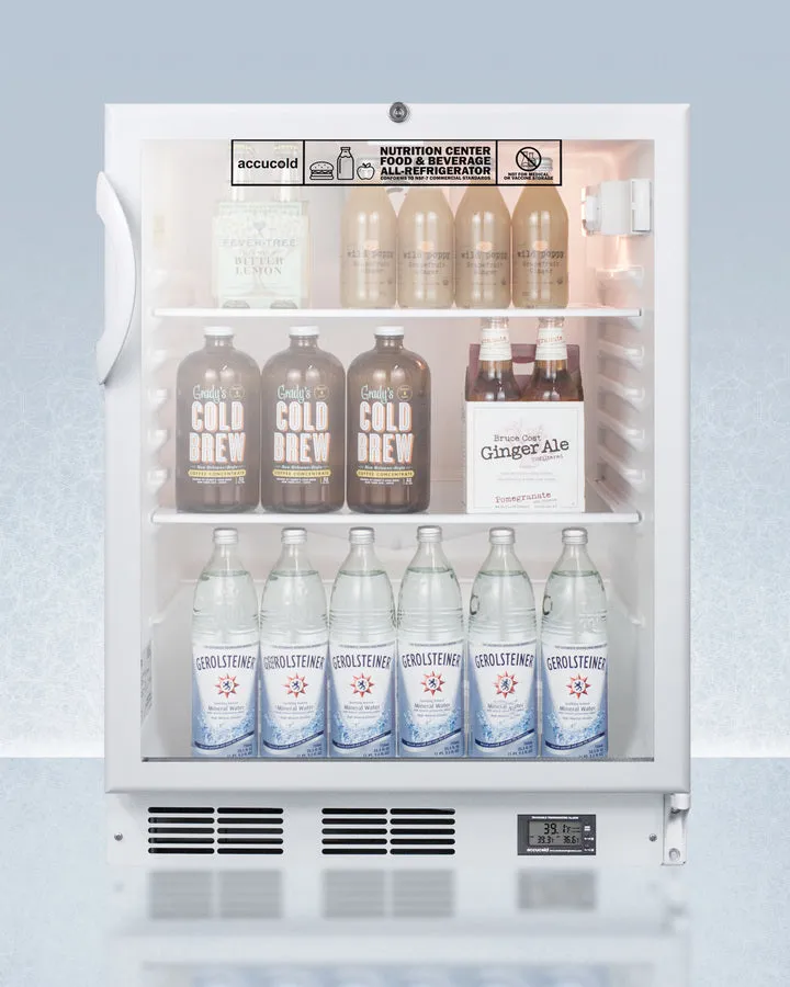 Accucold 24" Wide Nutrition Center Built-In All-Refrigerator ADA Compliant - SCR600GLBINZADA