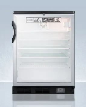 Accucold 24" Wide Nutrition Center Built-In Glass Door All-Refrigerator - SCR600BGLBINZ