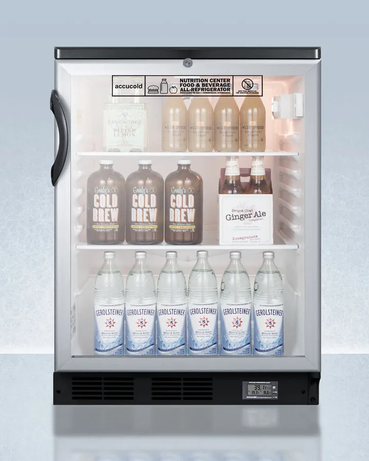 Accucold 24" Wide Nutrition Center Glass Door All-Refrigerator - SCR600BGLNZ