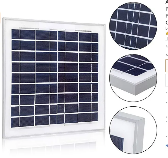 ACOPOWER 15 Watt 12volts Poly Solar Panel