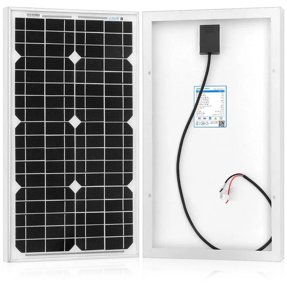 ACOPOWER 30W Mono Solar Panel, 12V