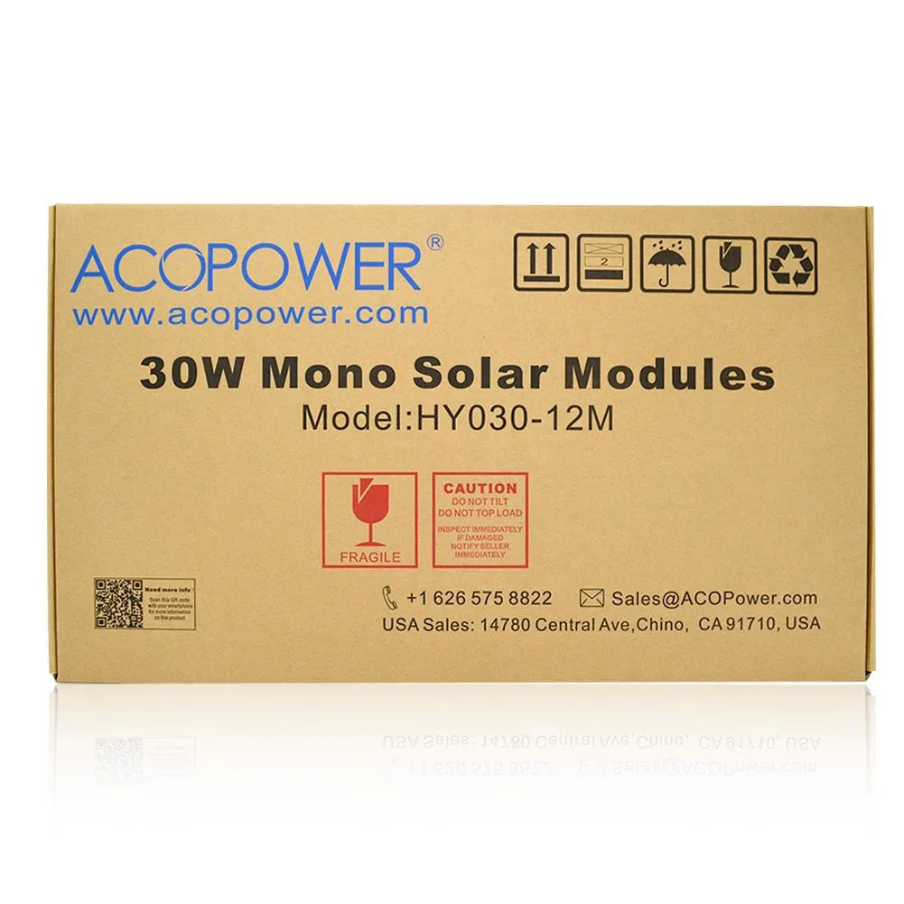 ACOPOWER 30W Mono Solar Panel, 12V