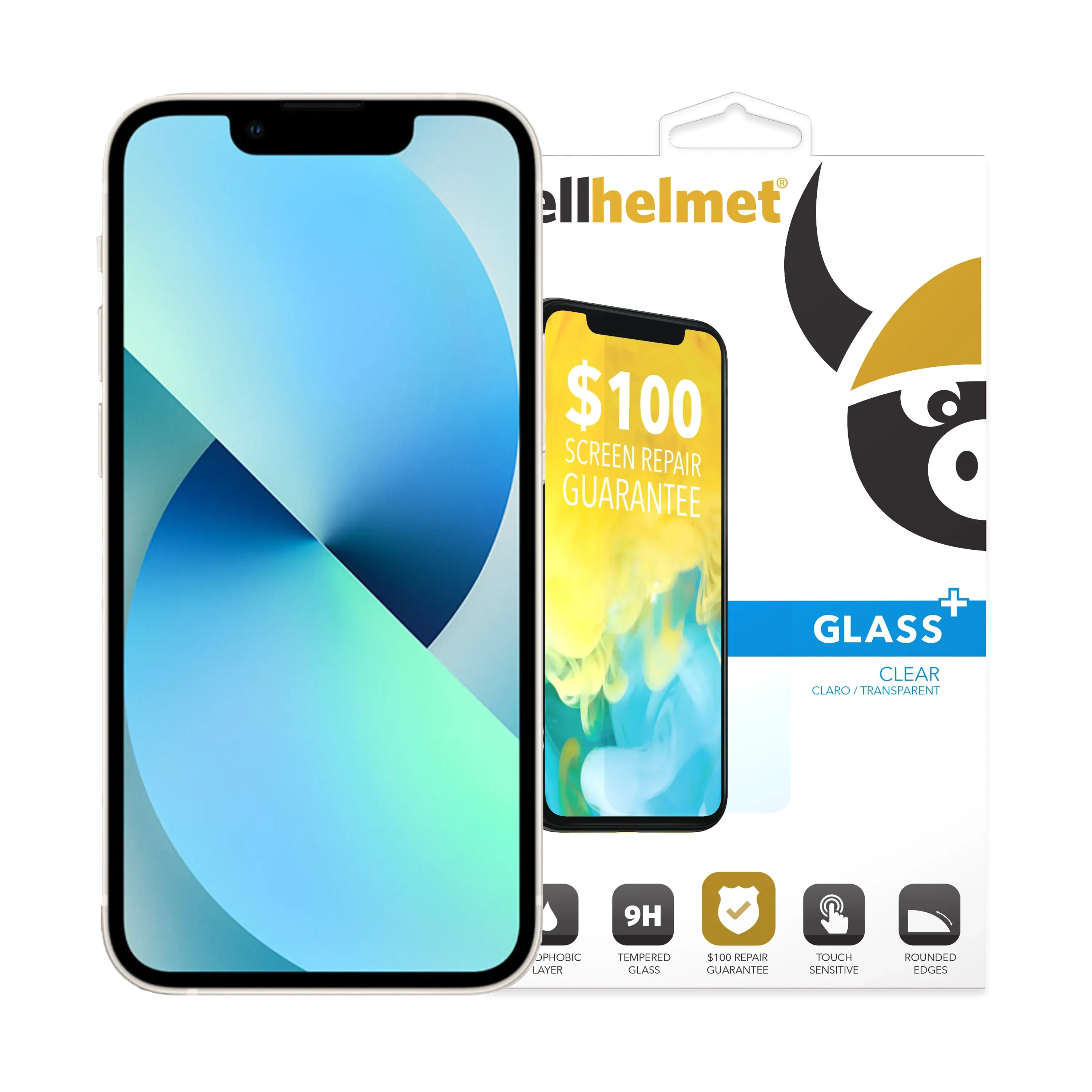 Apple iPhone 14 / 13 / 13 Pro Tempered Glass With $100 Screen Repair Guarantee