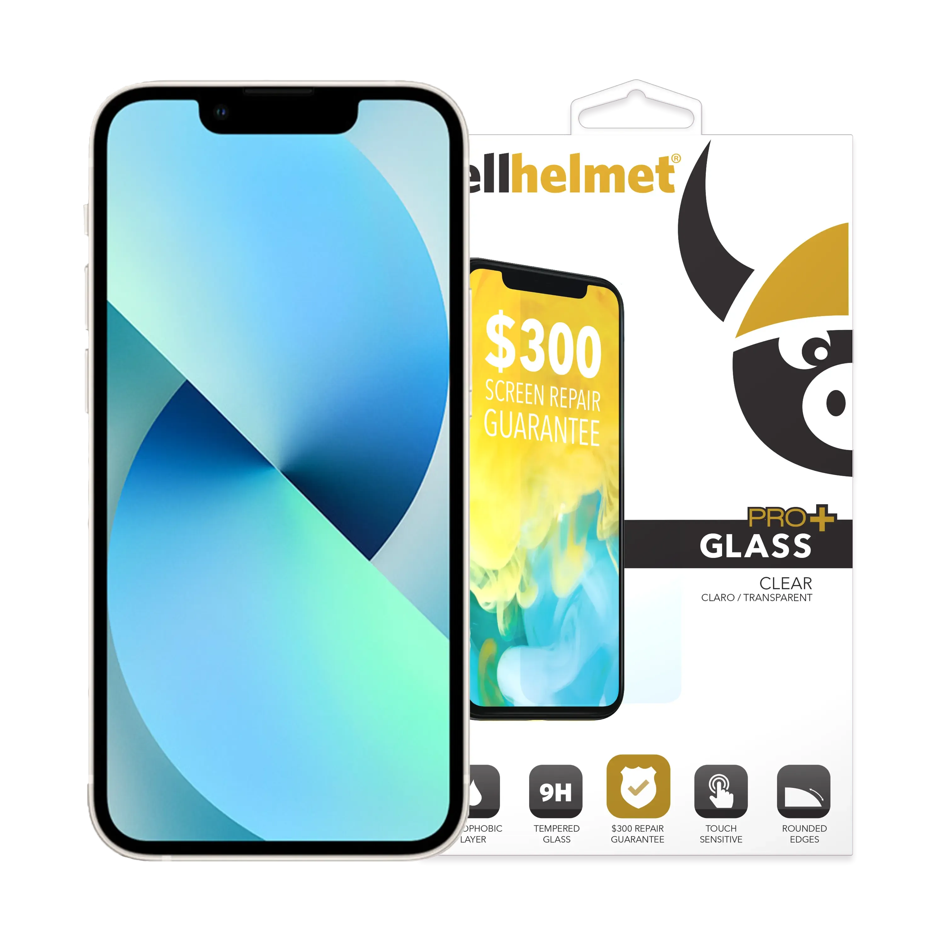 Apple iPhone 14 / 13 / 13 Pro Tempered Glass With $300 Screen Repair Guarantee