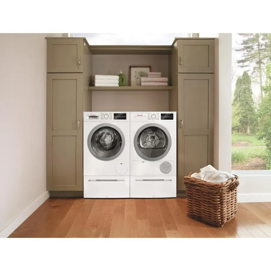 Bosch 500 2-cu ft High Efficiency Stackable Front-Load Washer (White/Silver Trim) ENERGY STAR