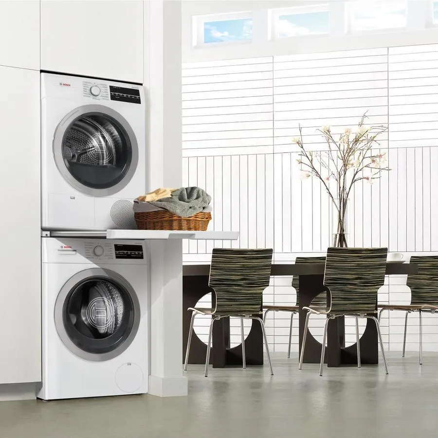 Bosch 500 2-cu ft High Efficiency Stackable Front-Load Washer (White/Silver Trim) ENERGY STAR