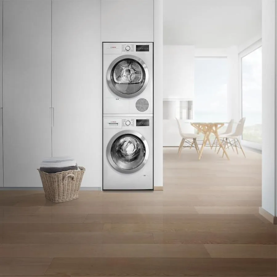 Bosch 500 2-cu ft High Efficiency Stackable Front-Load Washer (White/Silver Trim) ENERGY STAR