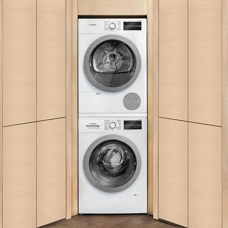 Bosch 500 2-cu ft High Efficiency Stackable Front-Load Washer (White/Silver Trim) ENERGY STAR