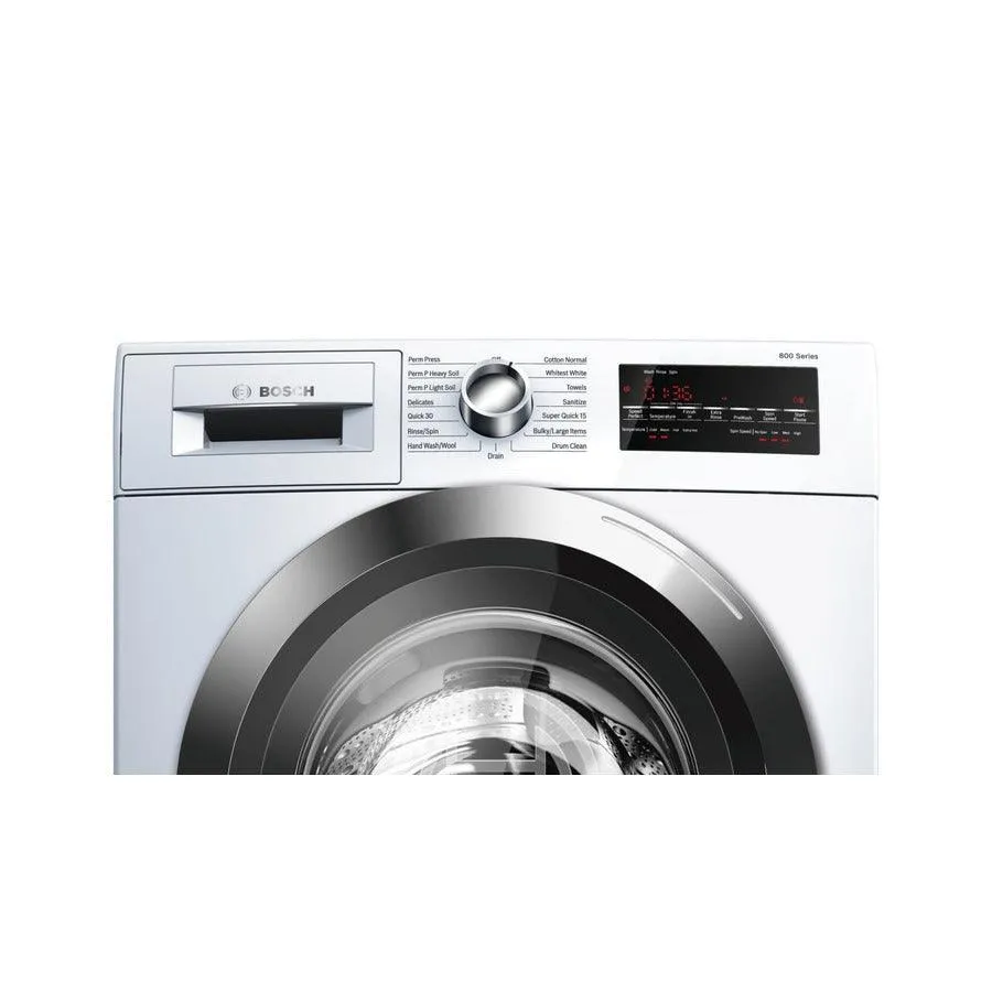 Bosch 800 2.2-cu ft High Efficiency Stackable Front-Load Washer (White/Chrome Trim) ENERGY STAR