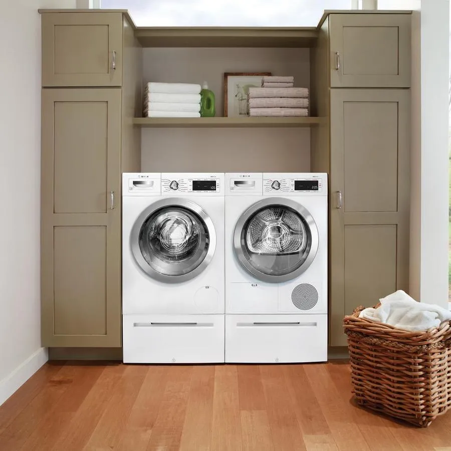 Bosch 800 2.2-cu ft High Efficiency Stackable Front-Load Washer (White/Chrome Trim) ENERGY STAR