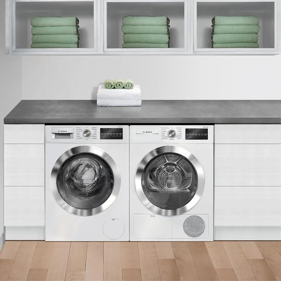 Bosch 800 2.2-cu ft High Efficiency Stackable Front-Load Washer (White/Chrome Trim) ENERGY STAR