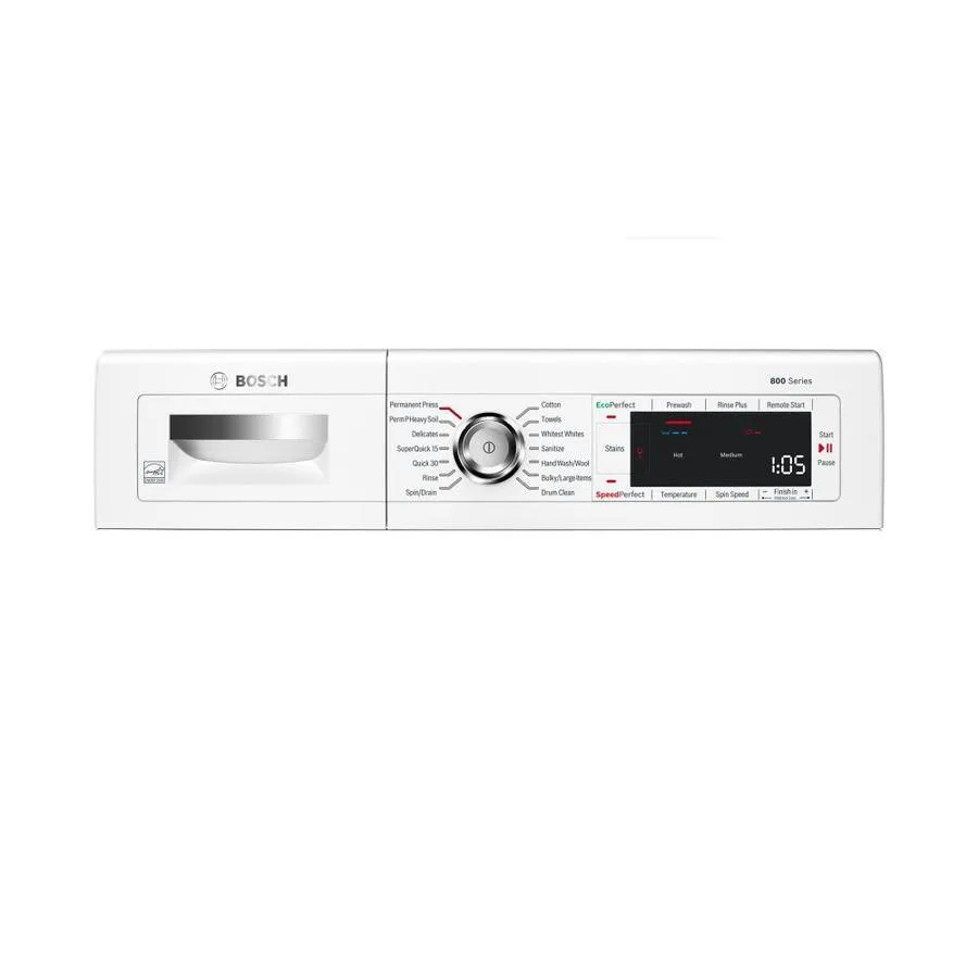 Bosch Home Connect 800 2-cu ft High Efficiency Stackable Front-Load Washer (White) ENERGY STAR