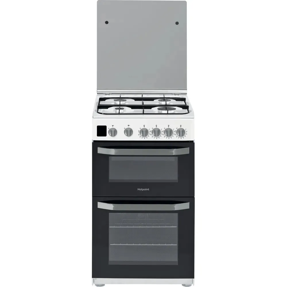 CAPRI 50cm Gas Double Oven Lidded Cooker in White TGCHD5G00CCW LPG Bottled Gas Convertible Also