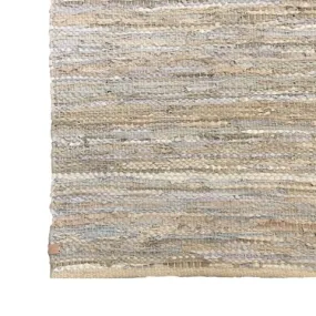 Deer Leather Handloom Rug Beige - Clearance