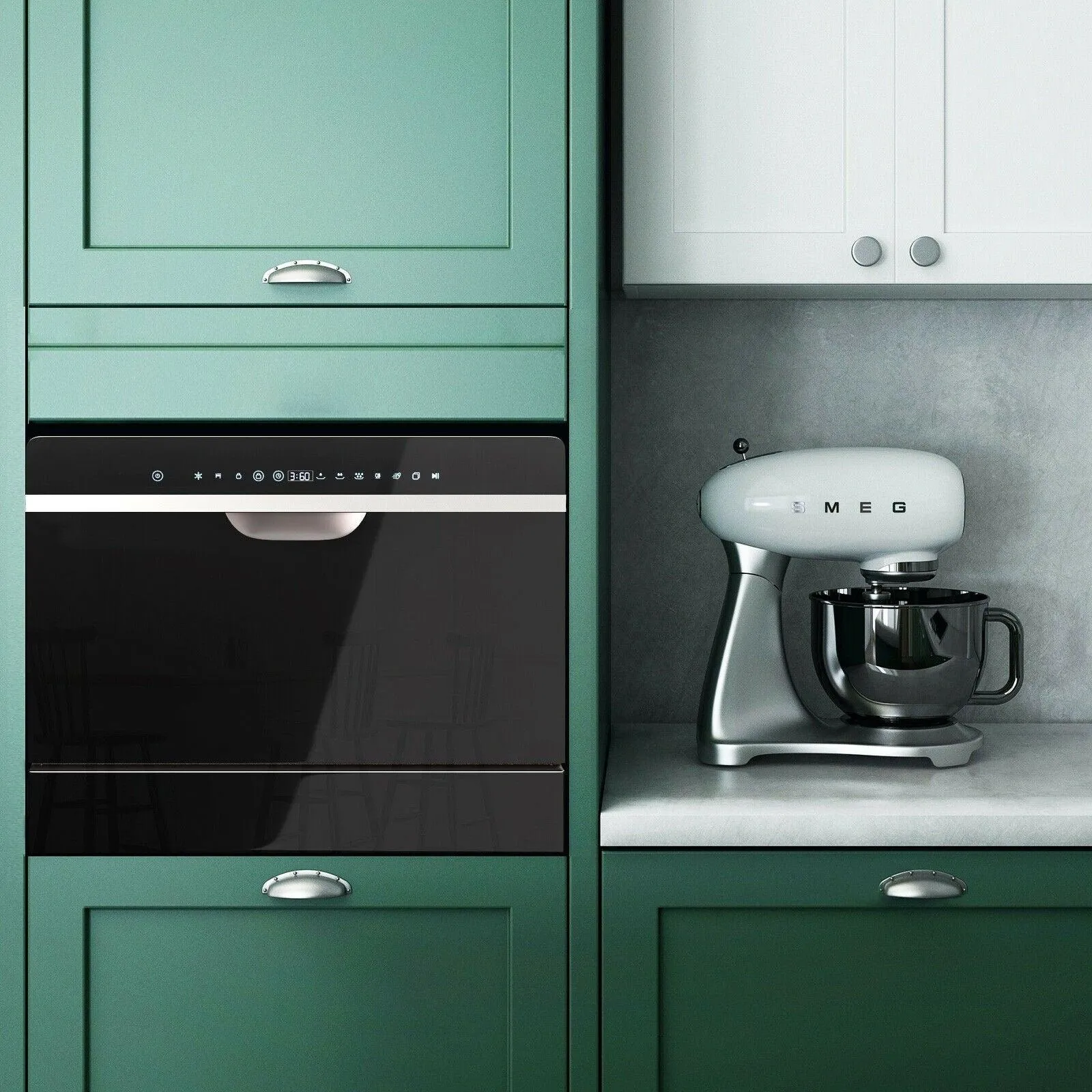 Dishwasher Machine FP10017 with 5 Programs,6 Place Setting Countertop or Built-in