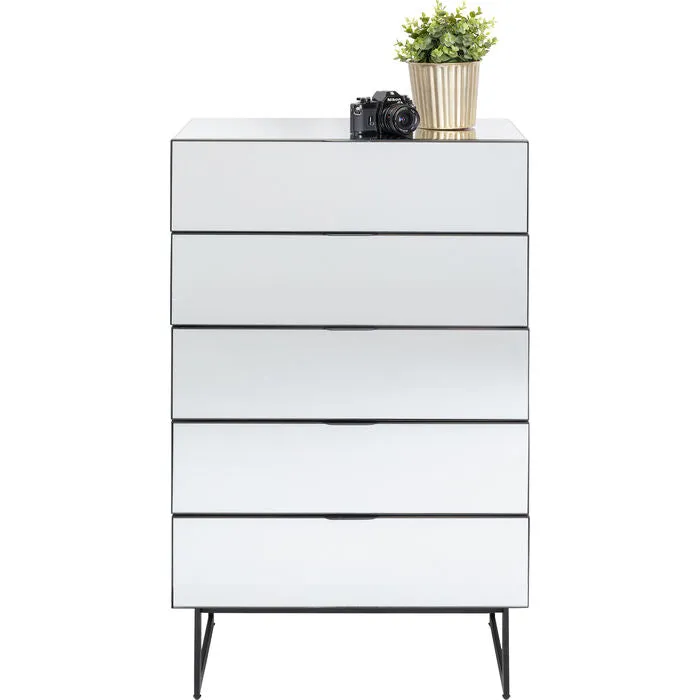 Dresser Soran 5 Drawers Black 65x114cm