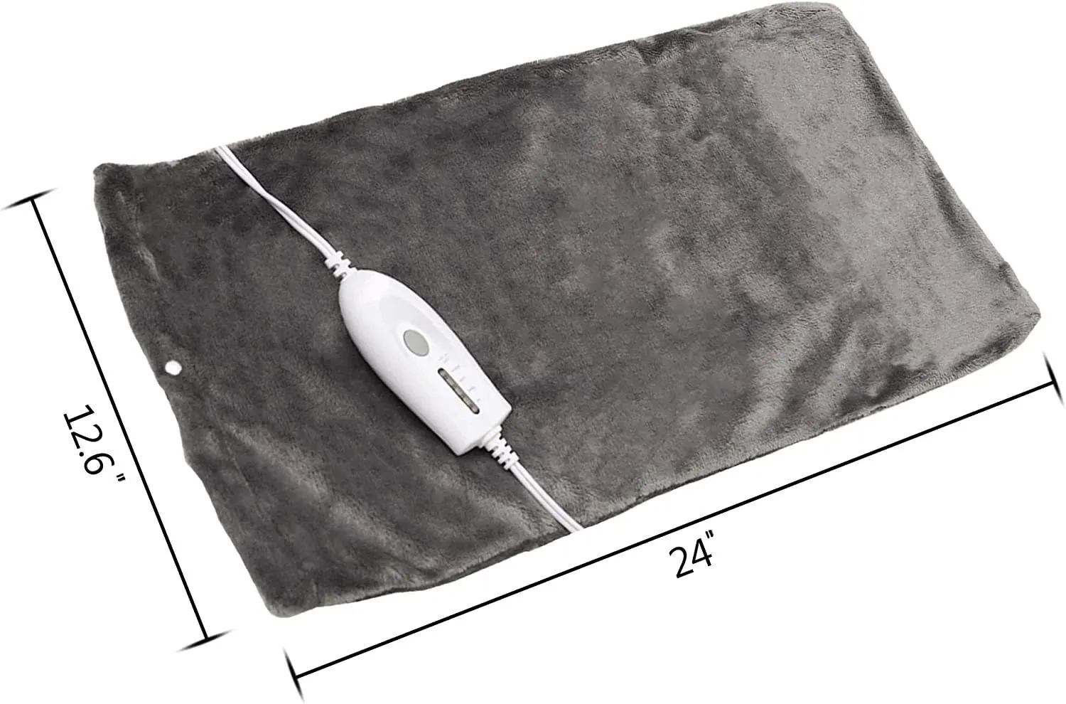 Electric Large Heating Pad, Moist and Dry Heating Pad for Pain Relief with 2 Hours Auto Shut Off, 4 Heat Settings, SoftTouch Flannel 12"x24" (Gray)