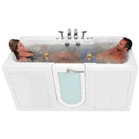 Ella's Bubble Big4Two Seat -Acrylic Outward Swing Door Walk-In Bathtub with Independently Operated Foot Massage (36″W x 80″L)