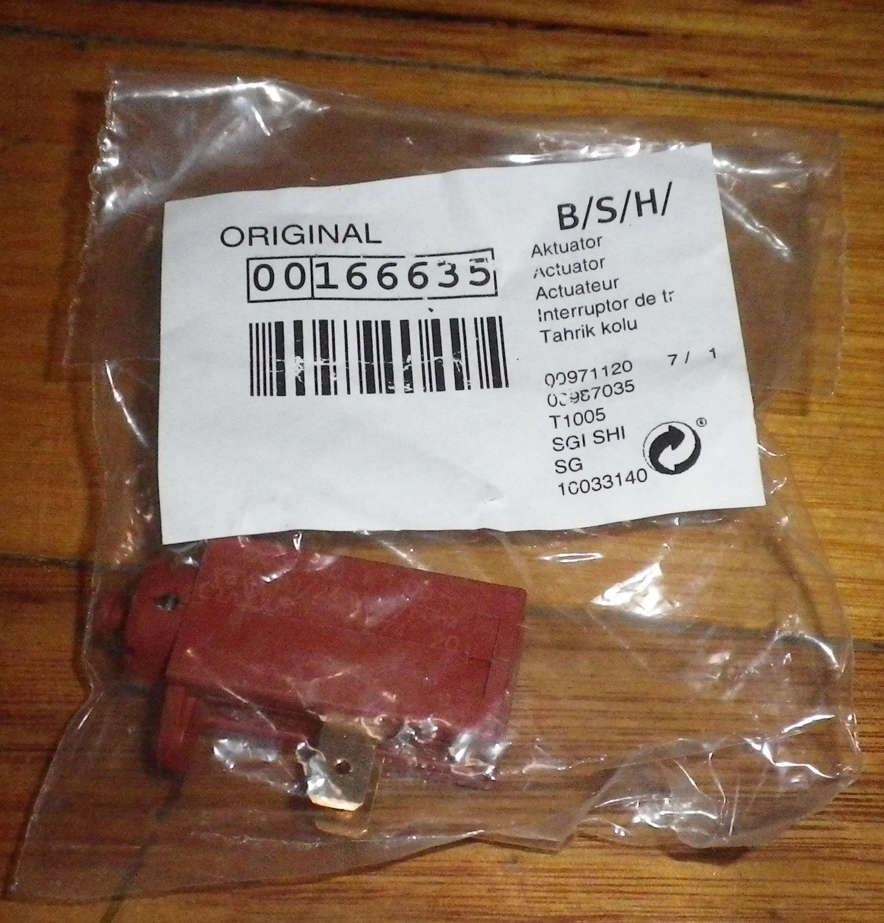 Eltek Thermo Actuator suits Detergent Dispenser - Bosch Part # 166635, 00166635