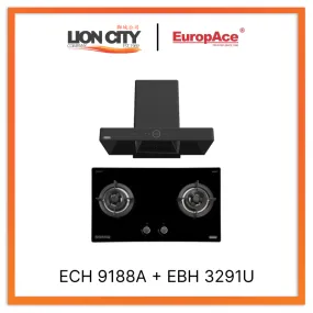 Europace ECH9188A 90CM Premium T-Chimney Hood   EBH3291U OTIMMO 2 Burner 90CM Stainless Steel Built-in Gas HOB