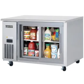 Everest ETGSR2 Undercounter Refrigerator 13 cu.ft. 2 Glass Door
