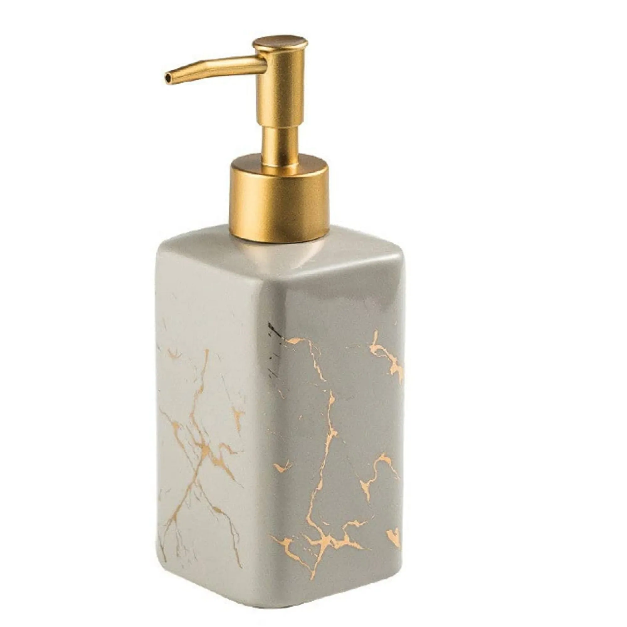 FabSeasons Grey Matte Design Ceramic Soap Dispenser, 320ML
