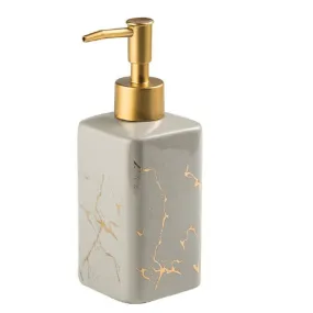 FabSeasons Grey Matte Design Ceramic Soap Dispenser, 320ML