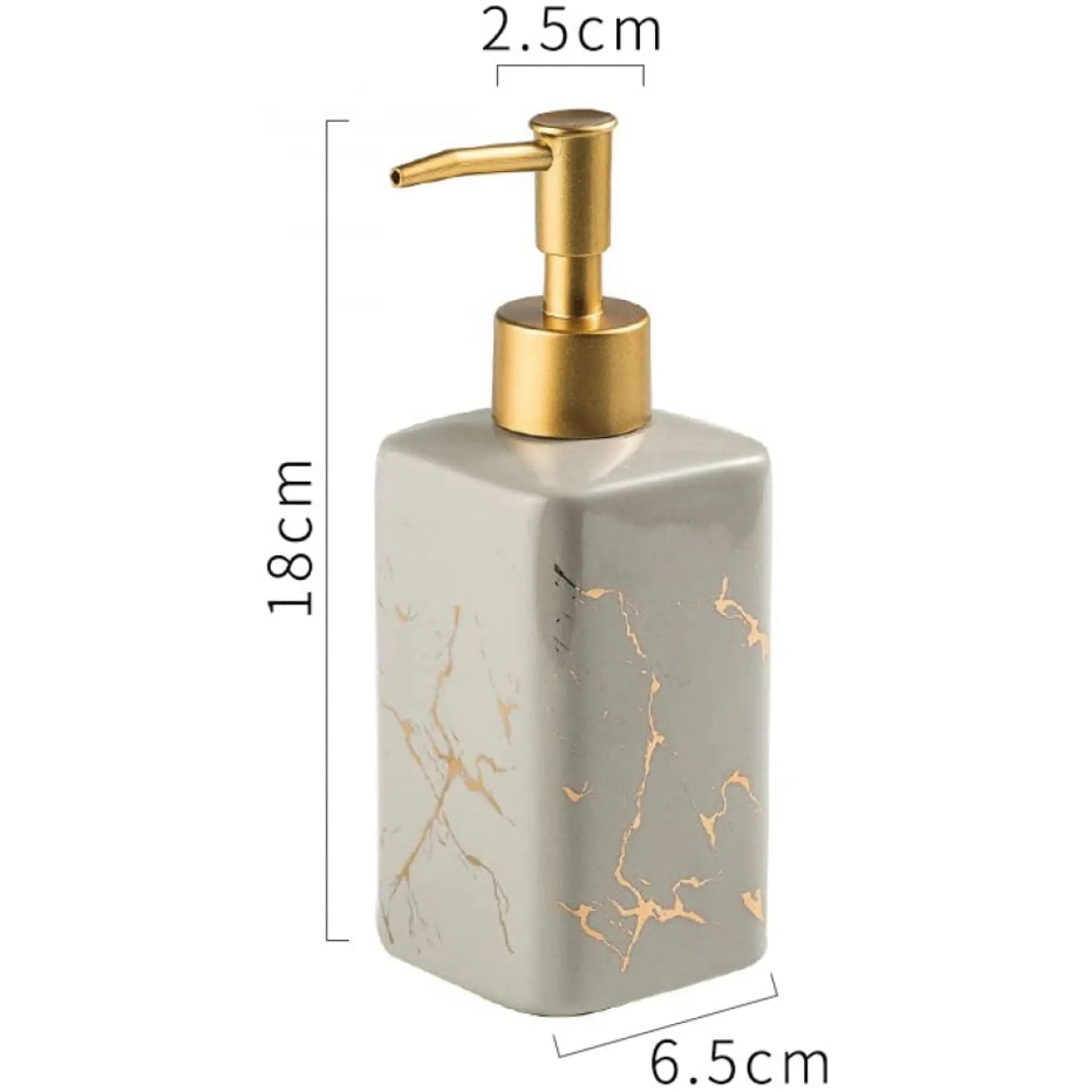 FabSeasons Grey Matte Design Ceramic Soap Dispenser, 320ML
