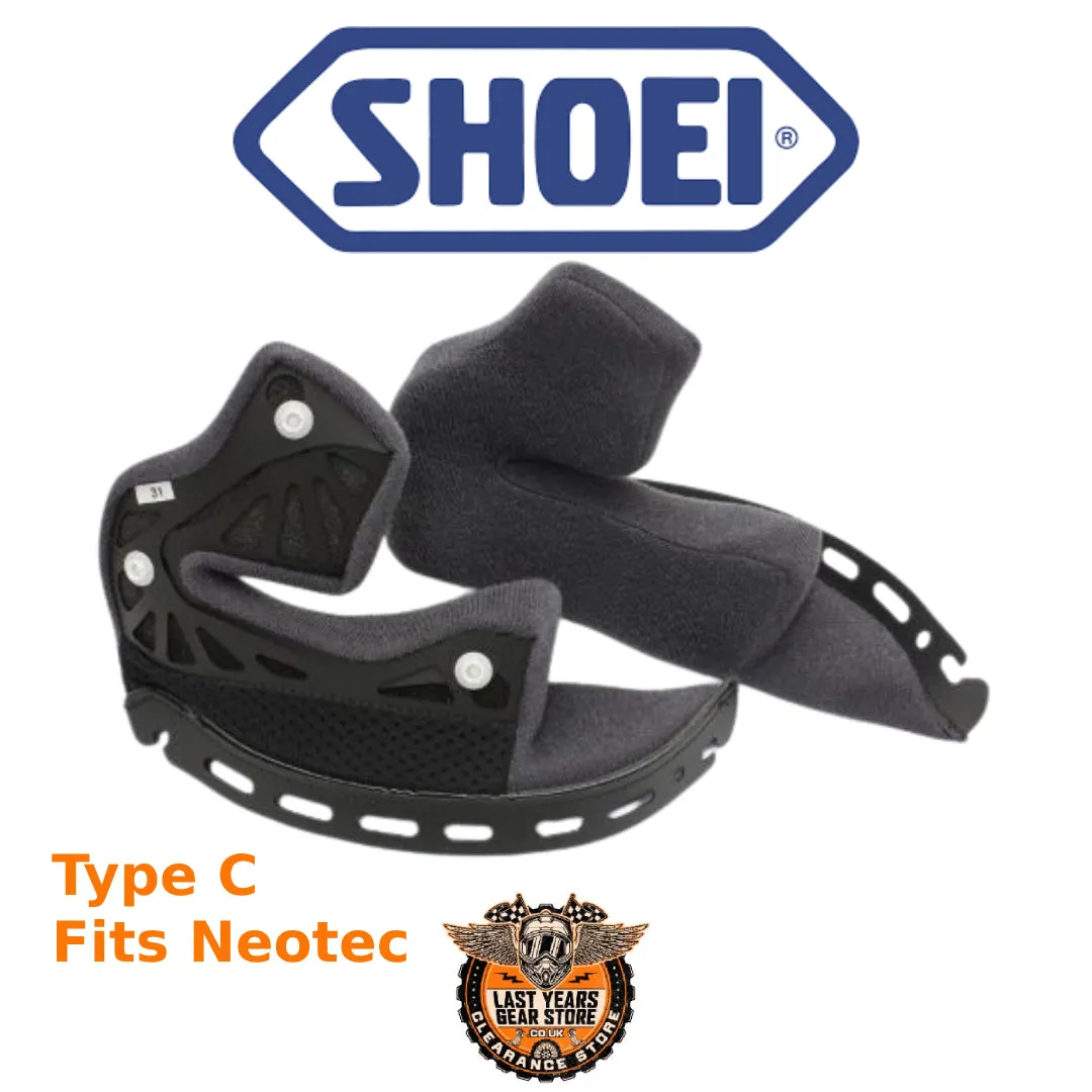 Genuine SHOEI Neotec Cheek Pads - Type C - 31mm 35mm 39mm