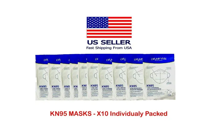 HEAVILY REDUCED: Dr. Mfyan KN95 Individually Wrapped Lightweight 3D Protective Non-Medical Face Masks - Ships Quick!