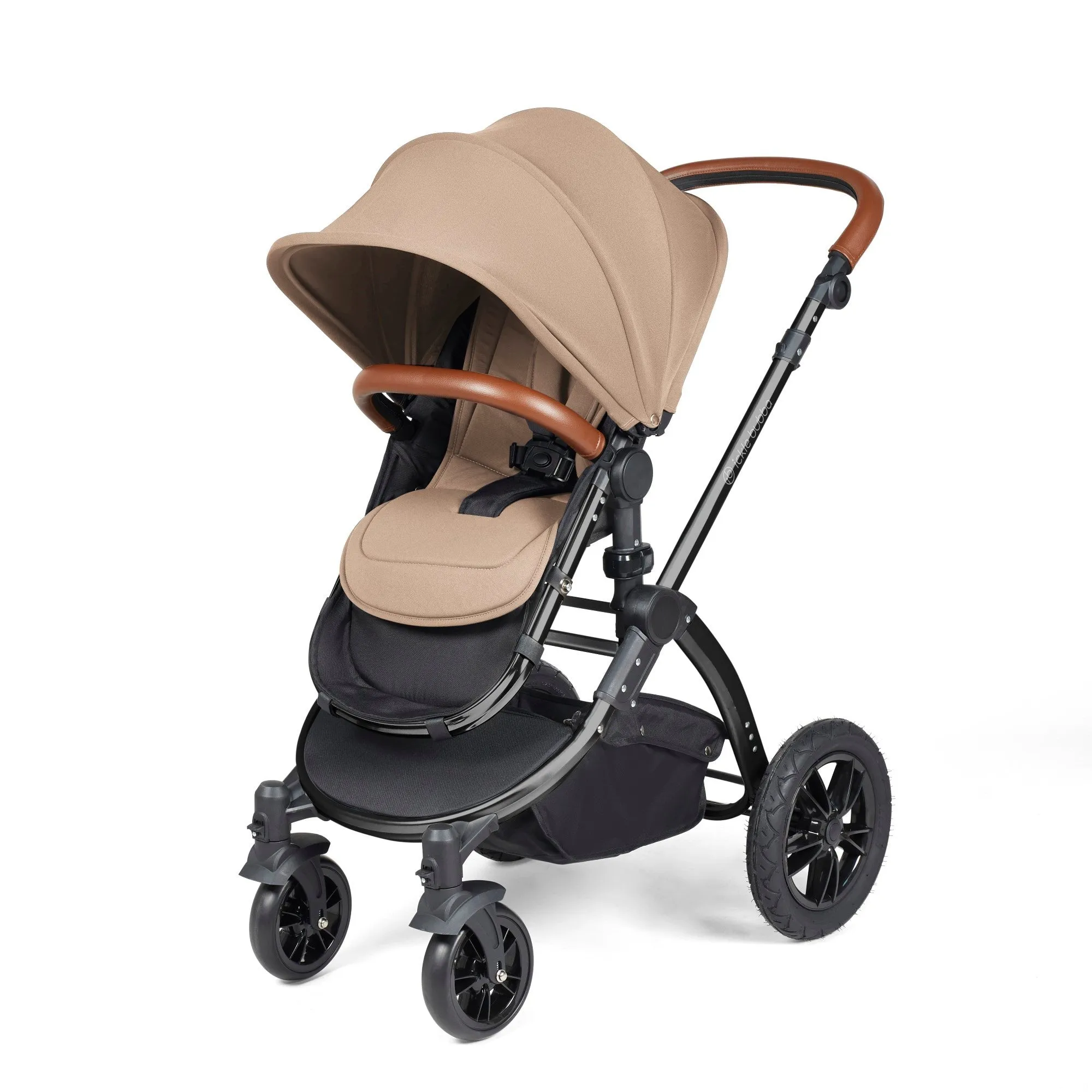 Ickle Bubba Stomp Luxe All-in-One I Size Travel System With Isofix Base (Stratus) Desert on Black