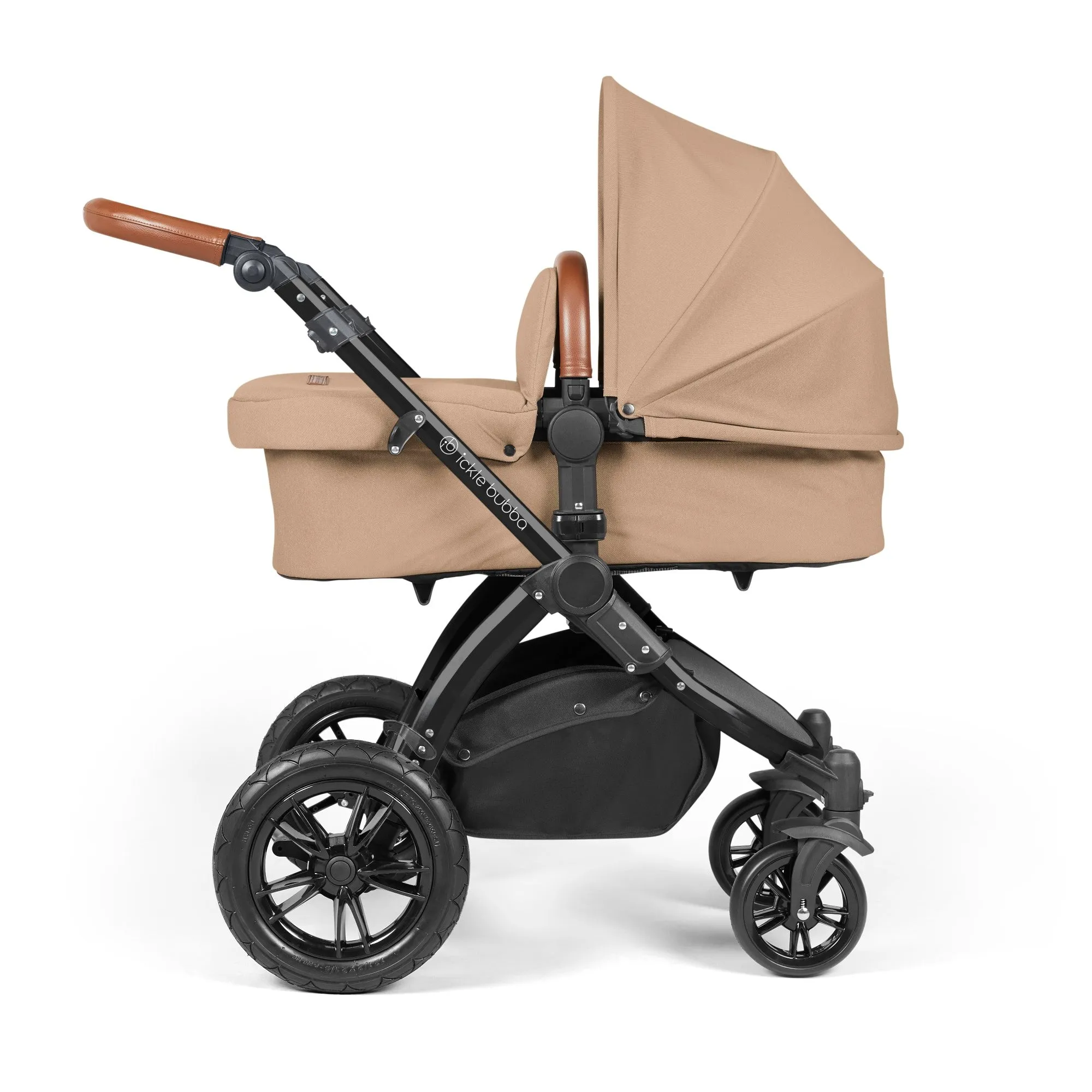 Ickle Bubba Stomp Luxe All-in-One I Size Travel System With Isofix Base (Stratus) Desert on Black