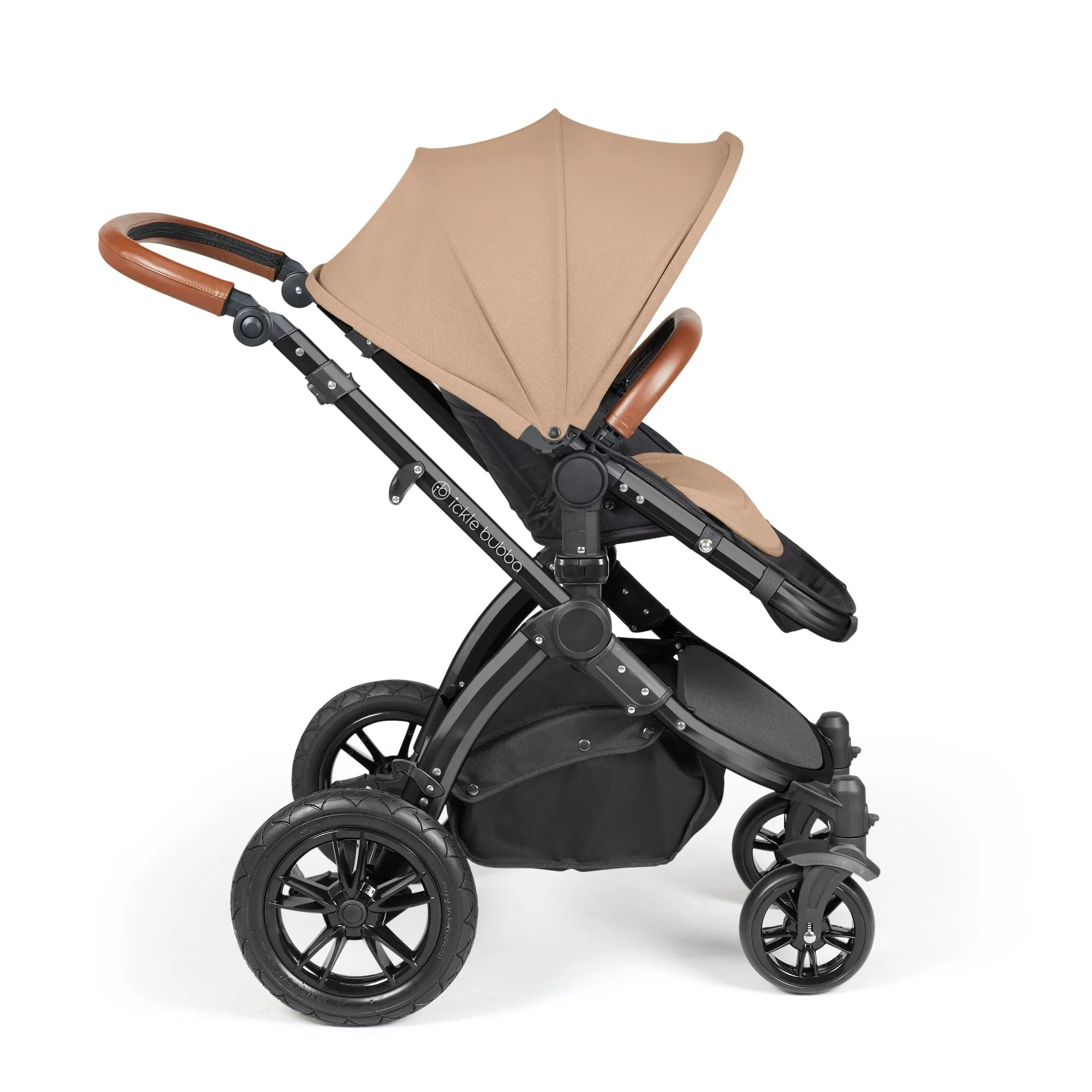 Ickle Bubba Stomp Luxe All-in-One I Size Travel System With Isofix Base (Stratus) Desert on Black