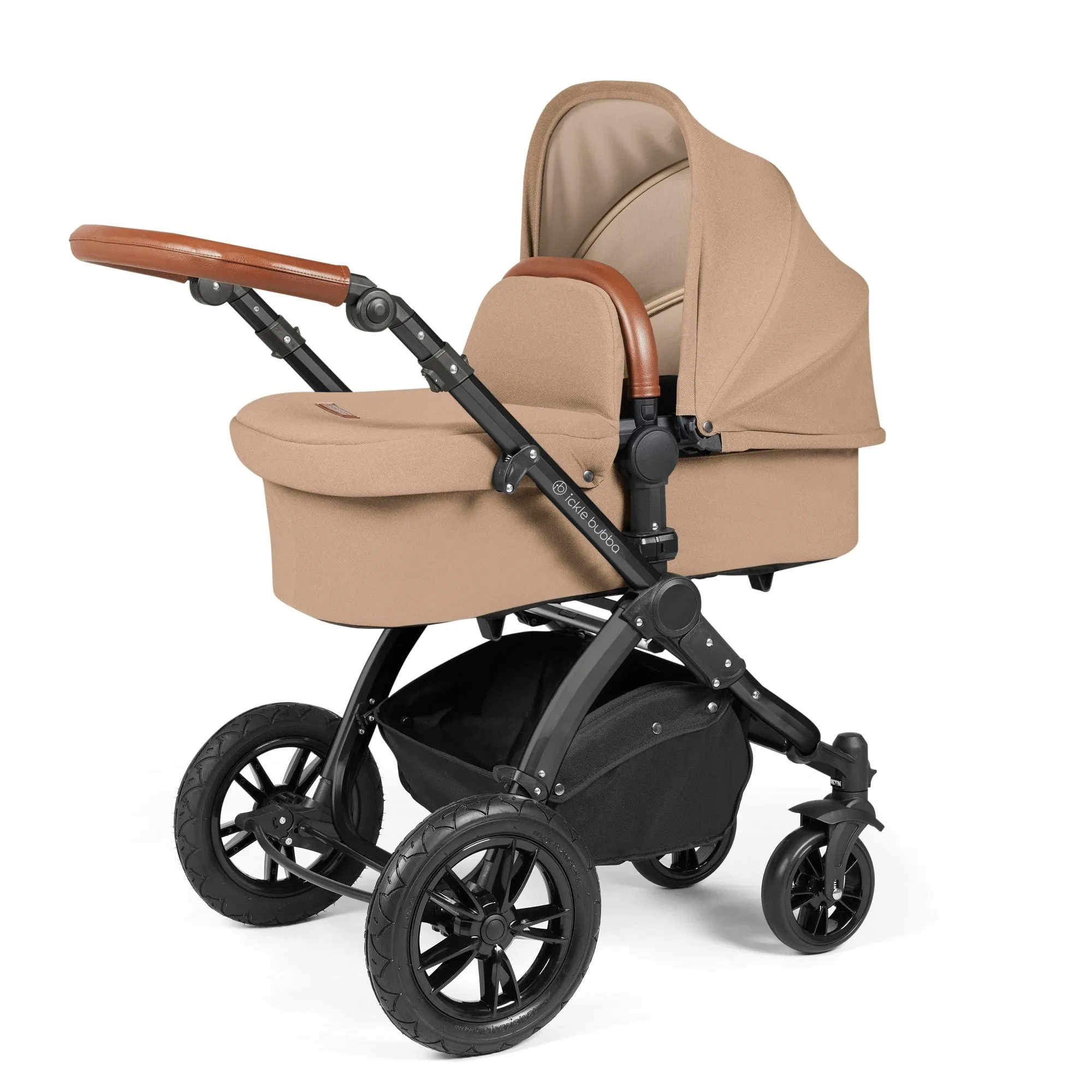 Ickle Bubba Stomp Luxe All-in-One I Size Travel System With Isofix Base (Stratus) Desert on Black