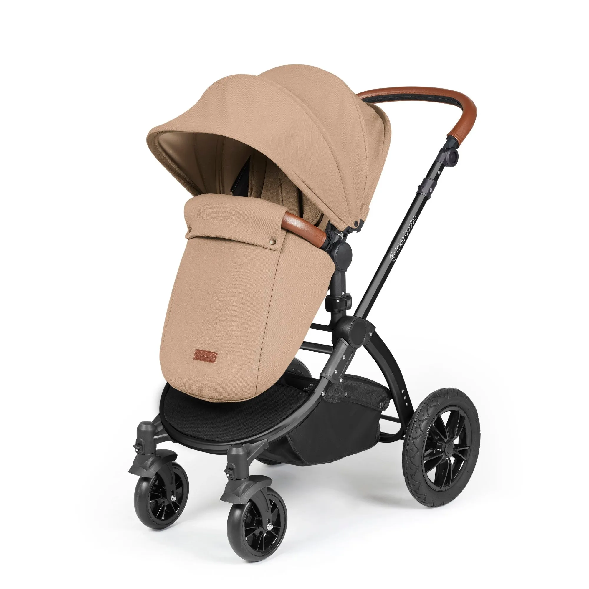 Ickle Bubba Stomp Luxe All-in-One I Size Travel System With Isofix Base (Stratus) Desert on Black
