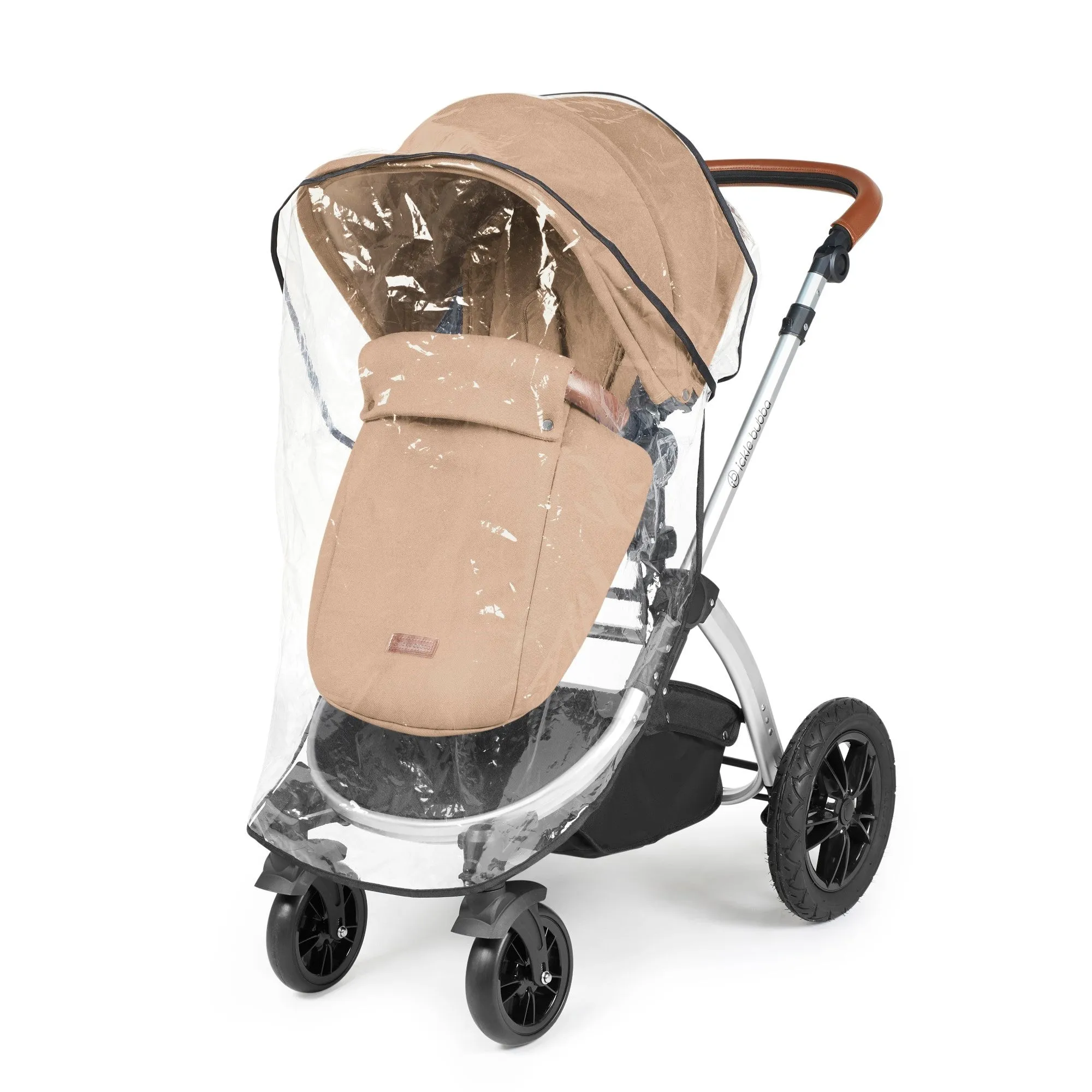 Ickle Bubba Stomp Luxe All-in-One I Size Travel System With Isofix Base (Stratus) Desert on Silver