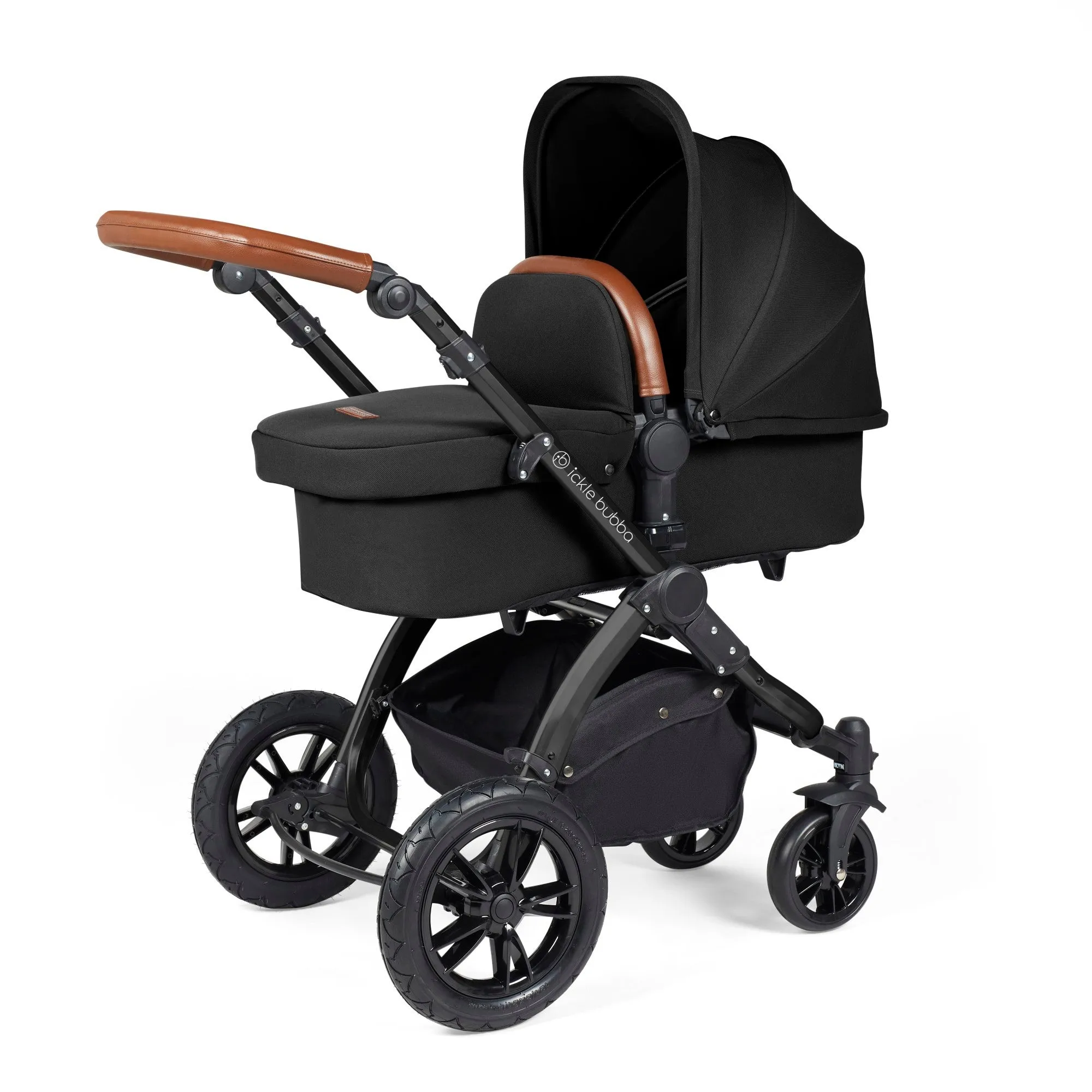 Ickle Bubba Stomp Luxe All-in-One I Size Travel System With Isofix Base (Stratus) Midnight on Black