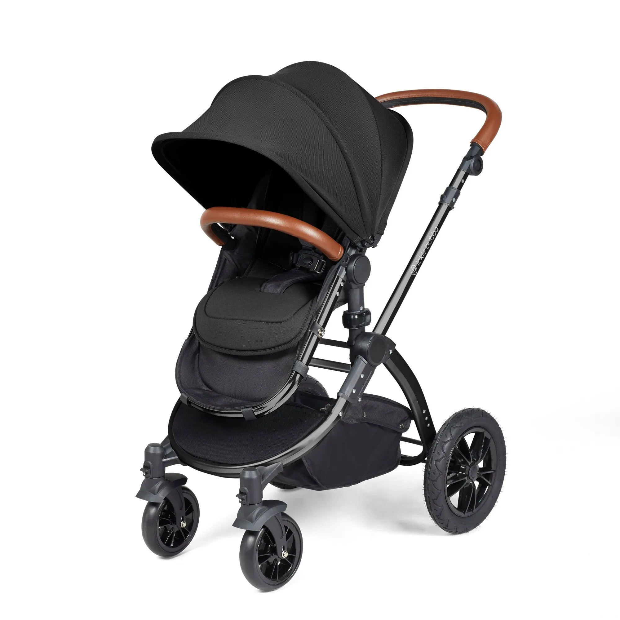Ickle Bubba Stomp Luxe All-in-One I Size Travel System With Isofix Base (Stratus) Midnight on Black