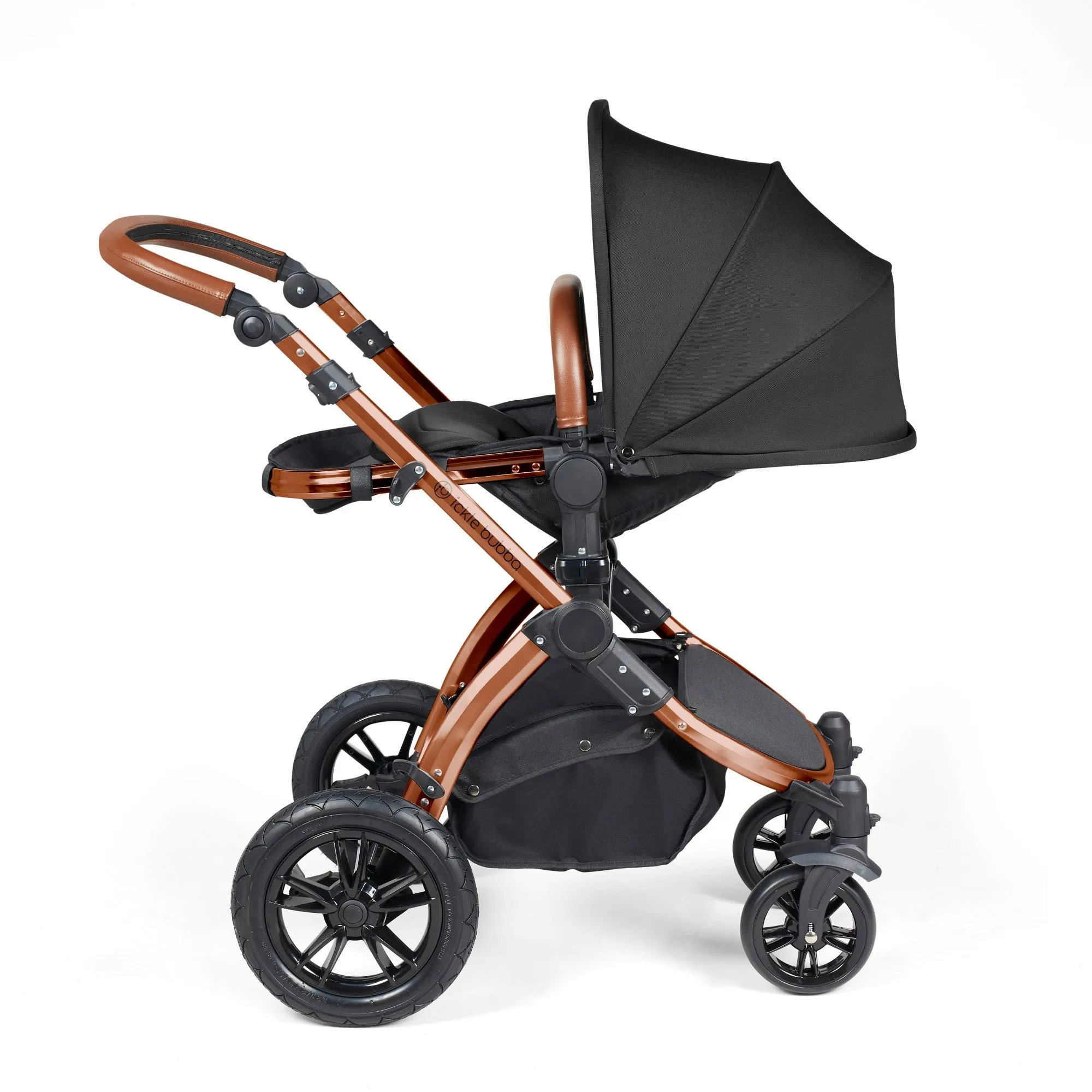 Ickle Bubba Stomp Luxe All-in-One I Size Travel System With Isofix Base (Stratus) Midnight on Bronze