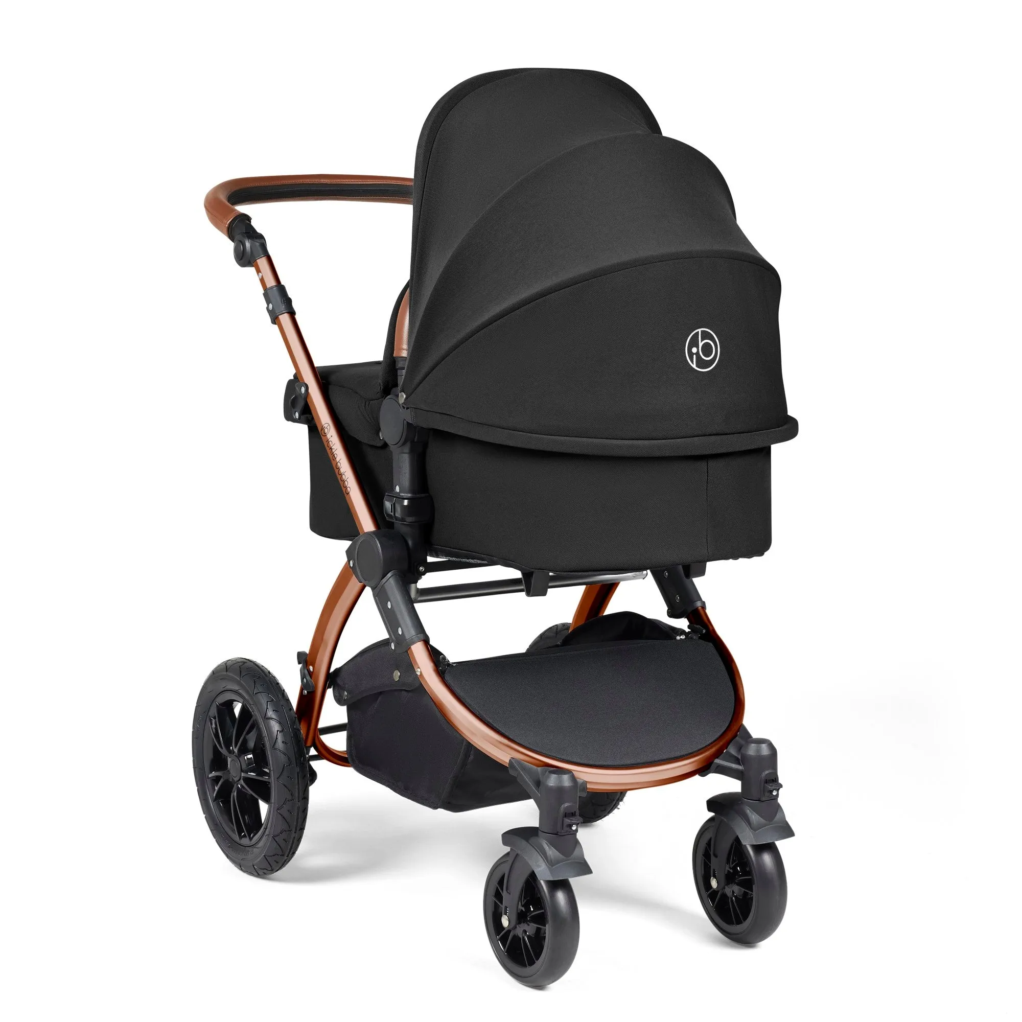 Ickle Bubba Stomp Luxe All-in-One I Size Travel System With Isofix Base (Stratus) Midnight on Bronze